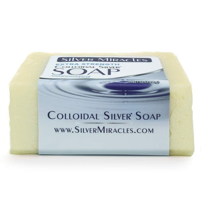Silver Miracles Extra Strength Colloidal Silver Soap - Unscented Natural Nano Silver Face & Body Cleanser, 6.5 oz Avelisse