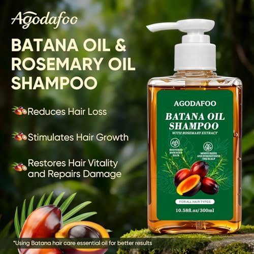 Batana Oil & Rosemary Shampoo for Hair Growth – Reduces Hair Loss, Restores Vitality, Stimulates Regrowth for Men & Women (10.58 fl oz) - görsel 4