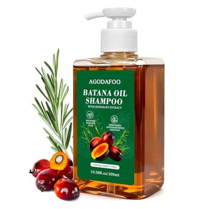 Batana Oil & Rosemary Shampoo for Hair Growth – Reduces Hair Loss, Restores Vitality, Stimulates Regrowth for Men & Women (10.58 fl oz)