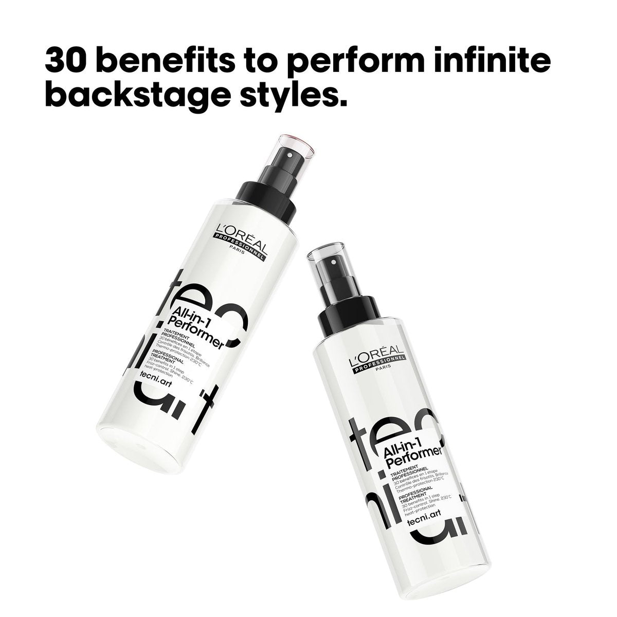 L'Oréal Professionnel Tecni.art All-in-1 Performer Styling Treatment Spray – 30 Benefits in 1, Leave-In, Heat Protection up to 450°F, Anti-Frizz, Shine, Conditioning & Detangling Avelisse