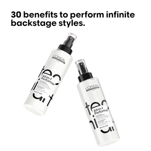 L'Oréal Professionnel Tecni.art All-in-1 Performer Styling Treatment Spray – 30 Benefits in 1, Leave-In, Heat Protection up to 450°F, Anti-Frizz, Shine, Conditioning & Detangling Avelisse