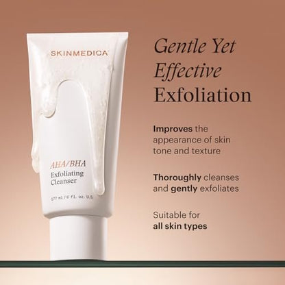 SkinMedica AHA/BHA Exfoliating Face Wash – Gentle Facial Exfoliating Scrub with Jojoba Oil for Smoother, Radiant Skin, 6 Fl Oz (New Packaging) Avelisse