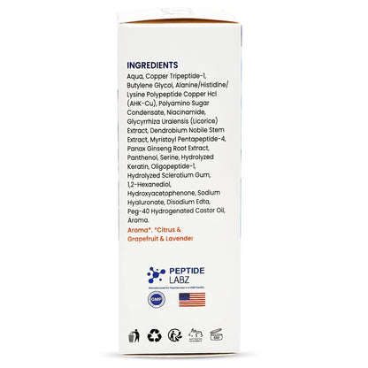 Copper Peptide Hair Serum with Copper Tripeptide-1 & Dual Peptide Complex – Licorice Root Infused – Citrus Scent – 1 fl oz Avelisse