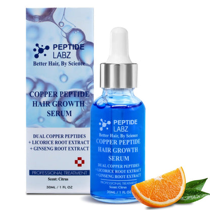 Copper Peptide Hair Serum with Copper Tripeptide-1 & Dual Peptide Complex – Licorice Root Infused – Citrus Scent – 1 fl oz Avelisse