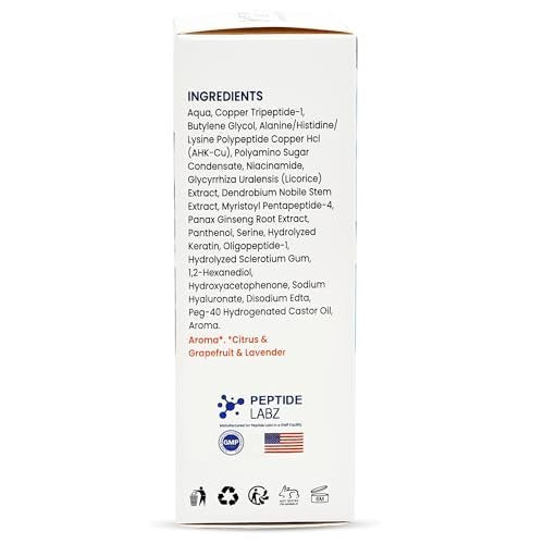 Copper Peptide Hair Serum with Copper Tripeptide-1 & Dual Peptide Complex – Licorice Root Infused – Citrus Scent – 1 fl oz Avelisse