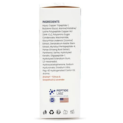Copper Peptide Hair Serum with Copper Tripeptide-1 & Dual Peptide Complex – Licorice Root Infused – Citrus Scent – 1 fl oz Avelisse