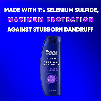 Head & Shoulders Clinical Strength Advanced Oil Control Dandruff Shampoo, Prescription-Strength Flake Protection, Citrus Scent, 13.5 Fl Oz Avelisse