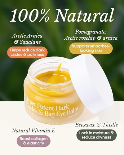 FRØYA Organics Hyper Potent Dark Circles & Eye Bag Balm – Water-Free Beeswax Treatment with Arctic Arnica, Pomegranate & Rosehip for Smoother, Refreshed Eyes (15ml) Avelisse