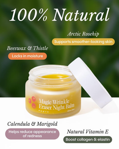 FRØYA Organics Intensive Wrinkle Night Balm - Arctic Rosehip & Marigold Beeswax Formula for Overnight Skin Renewal, Natural Moisturizer, 30ml Avelisse