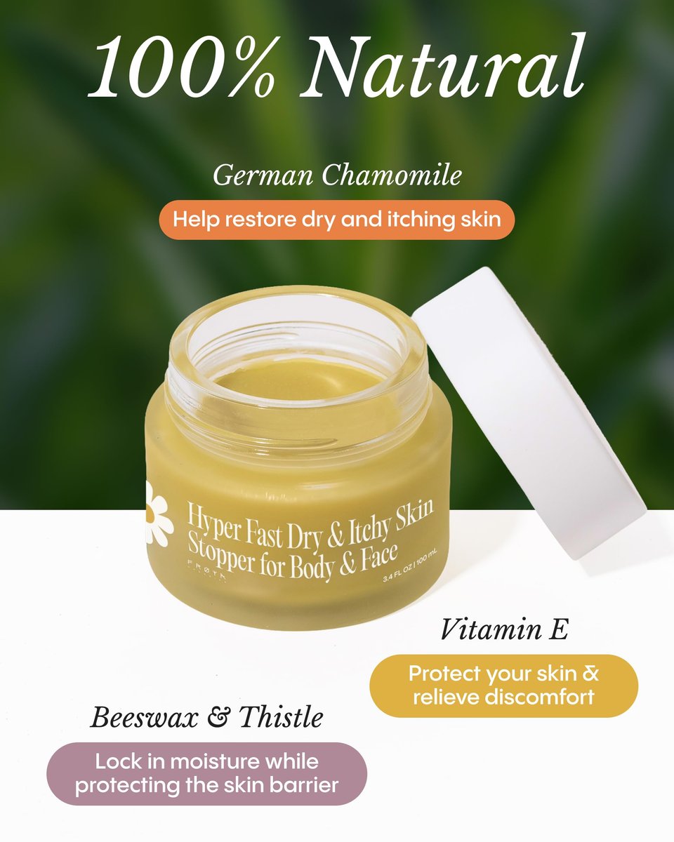 FRØYA Organics Soothing Relief Balm for Red Itchy Flaky Skin – Blue Chamomile & Thistle – Natural Face & Body Moisturizer for Chronic Dryness – 100ml Avelisse
