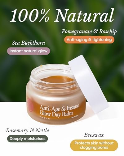 FRØYA Organics Anti-Age & Insane Glow Day Balm - Younger Skin & Instant Glow - Rosehip, Pomegranate, Sea Buckthorn, Beeswax - Water-Free Daily Moisture Balm - 30ml Avelisse