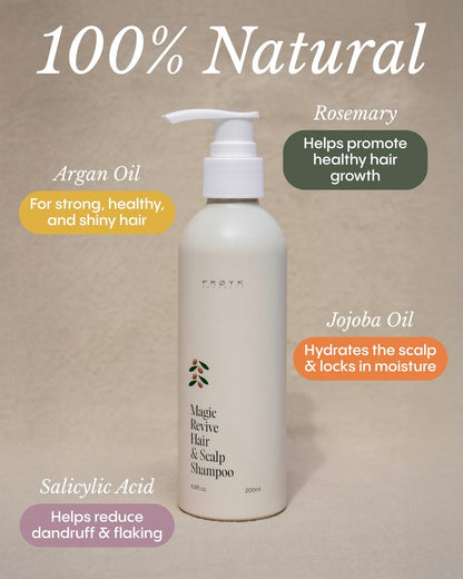 FRØYA Organics Magic Revive Hair & Scalp Shampoo – Rosemary, Jojoba & Argan Oil for Growth & Healthy Scalp – Gentle Plant-Based Cleansing (6.8 fl oz) Avelisse