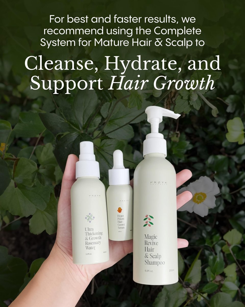 FRØYA Organics Magic Revive Hair & Scalp Shampoo – Rosemary, Jojoba & Argan Oil for Growth & Healthy Scalp – Gentle Plant-Based Cleansing (6.8 fl oz) Avelisse