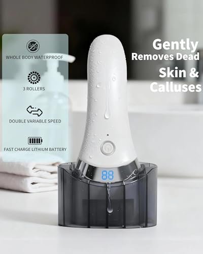Kaaeiccr Electric Foot Callus Remover - Rechargeable Waterproof Foot File with 3 Speeds for Smooth Heels, Home & Travel Spa Care Avelisse