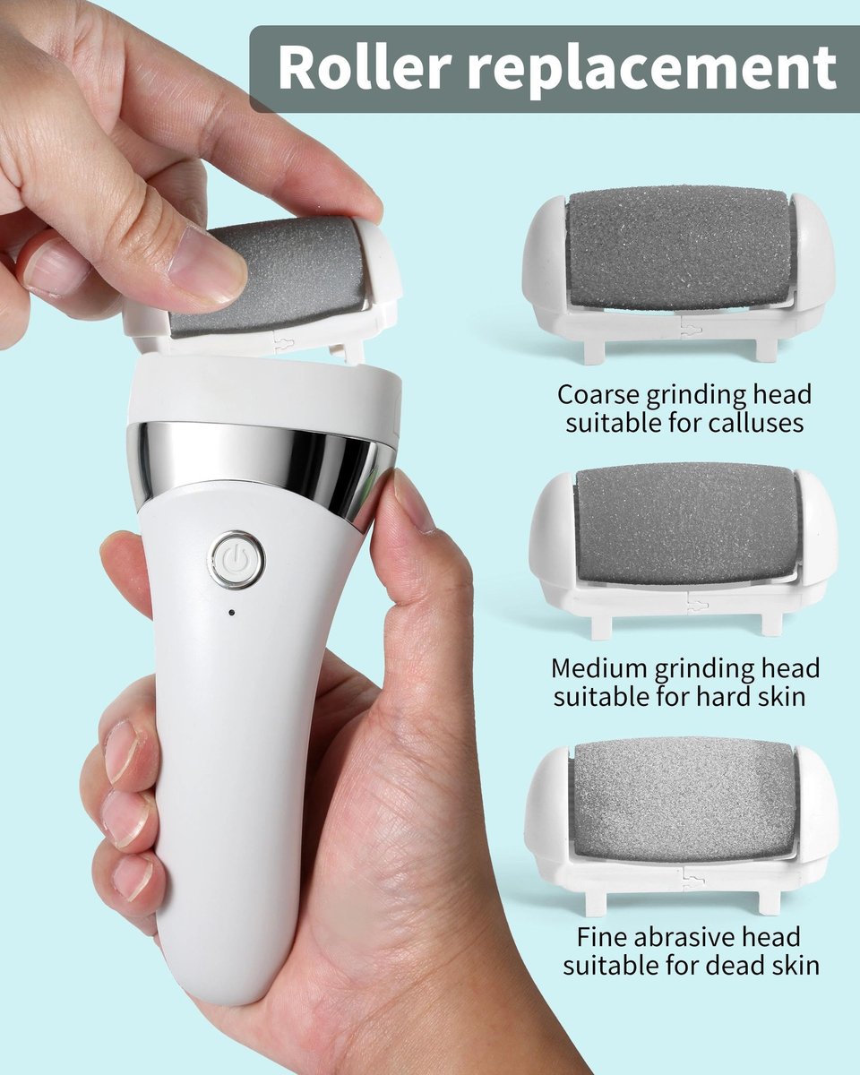 Kaaeiccr Electric Foot Callus Remover - Rechargeable Waterproof Foot File with 3 Speeds for Smooth Heels, Home & Travel Spa Care Avelisse
