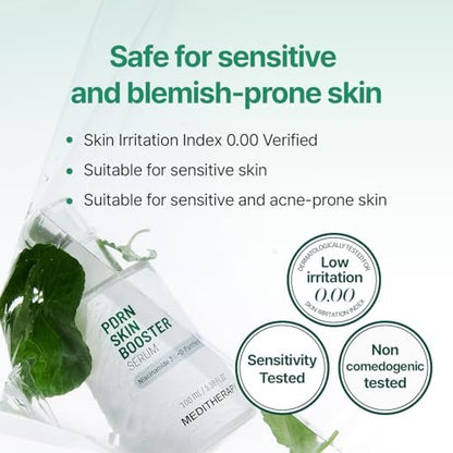 Meditherapy PDRN Skin Booster Serum – Centella PDRN & D-Panthenol for Redness Relief and Rejuvenation, Gentle Cica Facial Serum for Sensitive Care, Korean Skin Care, 100 ml (3.38 fl.oz)