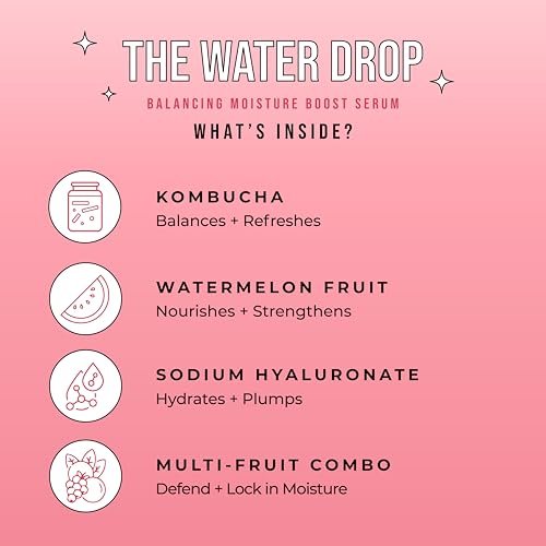 Avatara The Water Drop Milky Hydration Serum – Lightweight Daily Face Moisturizer with Kombucha, Watermelon & Hyaluronic Acid for Teens – Soothes, Hydrates & Balances All Skin Types (1.01 Fl Oz) Avelisse
