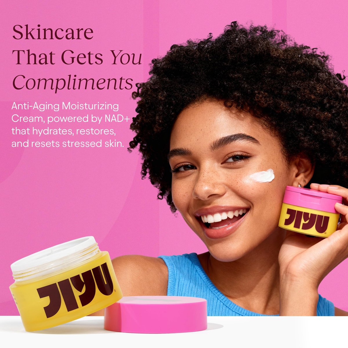 JiYu NAD+ Hydrating Face Moisturizer – Korean Anti-Aging Cream for Radiant, Firm & Smooth Skin – Deeply Hydrating & Brightening Daily Moisturizer for Face and Body, All Skin Types – 50 ml Avelisse
