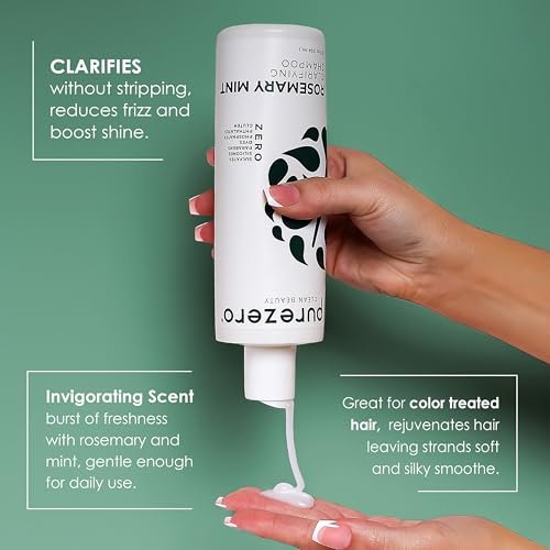 Purezero Rosemary Mint Clarifying Shampoo and Conditioner Set – Sulfate-Free, Silicone-Free, Vegan, 2×12 oz Avelisse