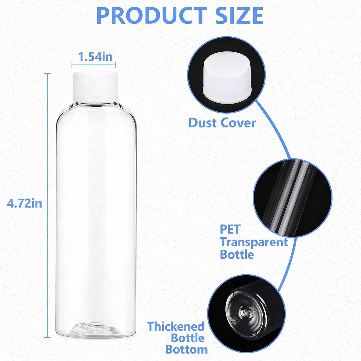 AskBed 4 Pack 3.4 Oz (100ml) Clear Plastic Shot Bottles with Caps - Travel Bottles for Health, Immunity, Wellness, Samples - Perfect for Ginger Juice & Personal Care on the Go - görsel 3