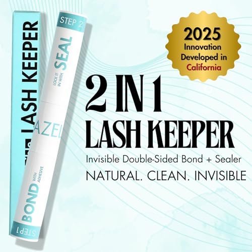Gazelle 2in1 Lash Keeper Cluster Lash Glue & Sealer, Fast-Dry 100% Clear Lash Adhesive with 360° Slim Precision Brush, Waterproof & Sweat-Resistant, 7–10 Day Hold, Latex-Free Gentle for Sensitive Eyes Avelisse