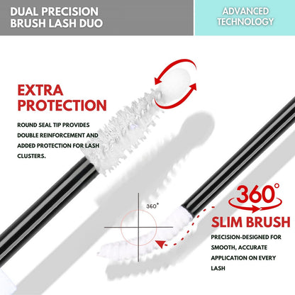 Gazelle 2in1 Lash Keeper Cluster Lash Glue & Sealer, Fast-Dry 100% Clear Lash Adhesive with 360° Slim Precision Brush, Waterproof & Sweat-Resistant, 7–10 Day Hold, Latex-Free Gentle for Sensitive Eyes Avelisse