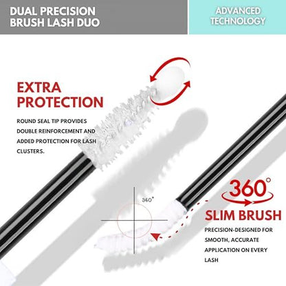 Gazelle 2in1 Lash Keeper Cluster Lash Glue & Sealer, Fast-Dry 100% Clear Lash Adhesive with 360° Slim Precision Brush, Waterproof & Sweat-Resistant, 7–10 Day Hold, Latex-Free Gentle for Sensitive Eyes Avelisse