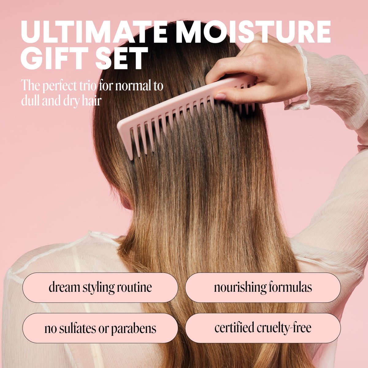 Monday Haircare Moisture Giftset - Shampoo, Conditioner & Leave-In Conditioner (12oz + 12oz + 5.1oz) Avelisse
