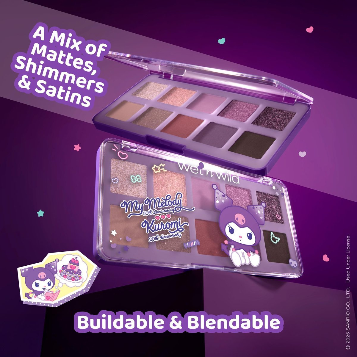 wet n wild My Melody and Kuromi Eye & Face Palette - Grunge Glam Avelisse