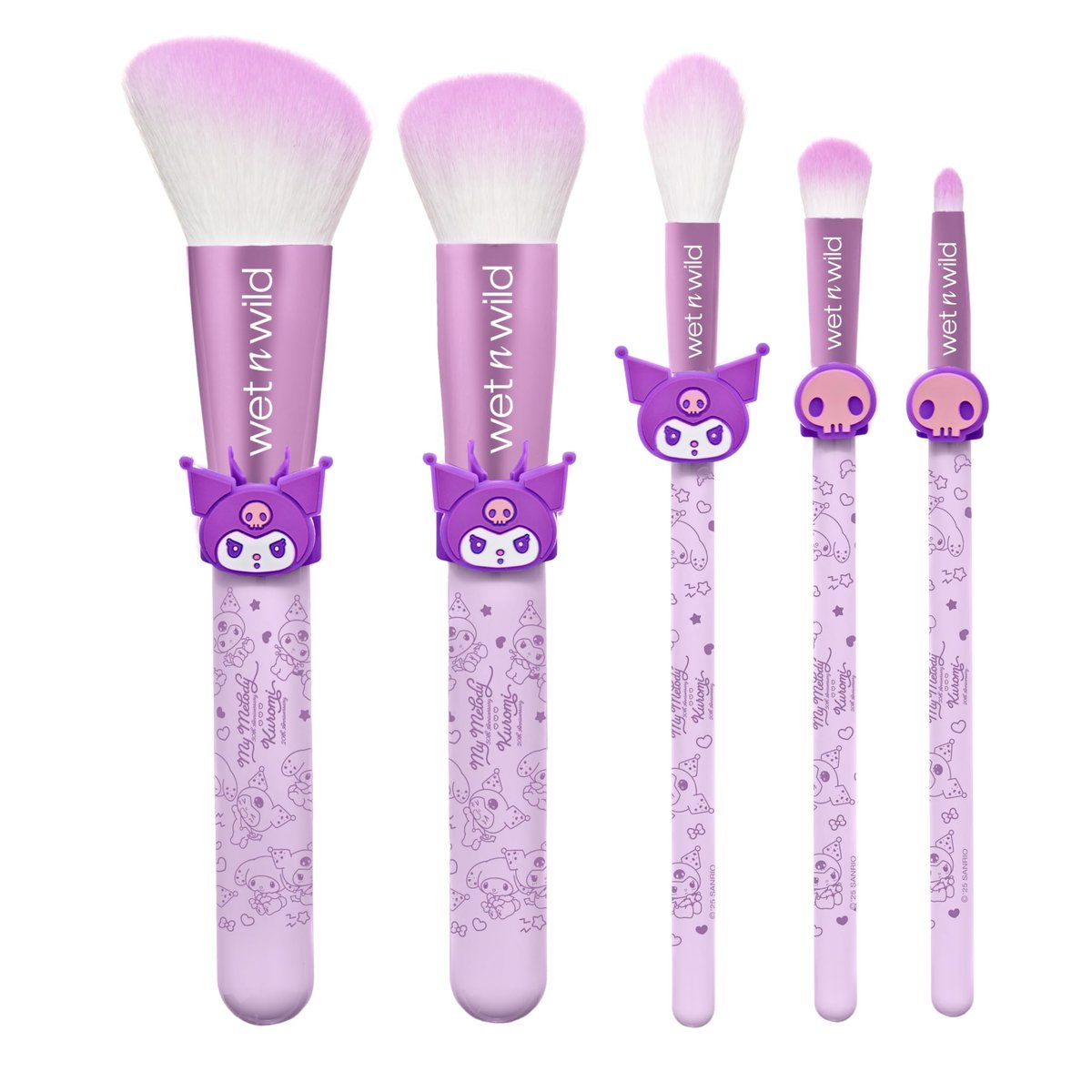 wet n wild My Melody and Kuromi 5-Piece Makeup Brush Set – Multicolor Synthetic Bristle Avelisse