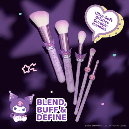 wet n wild My Melody and Kuromi 5-Piece Makeup Brush Set – Multicolor Synthetic Bristle Avelisse