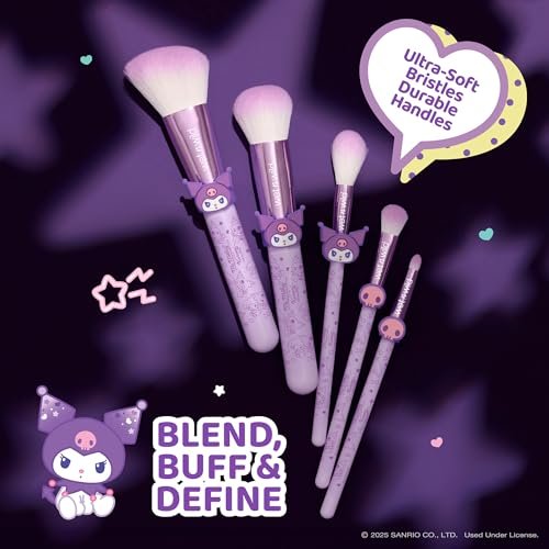 wet n wild My Melody and Kuromi 5-Piece Makeup Brush Set – Multicolor Synthetic Bristle Avelisse