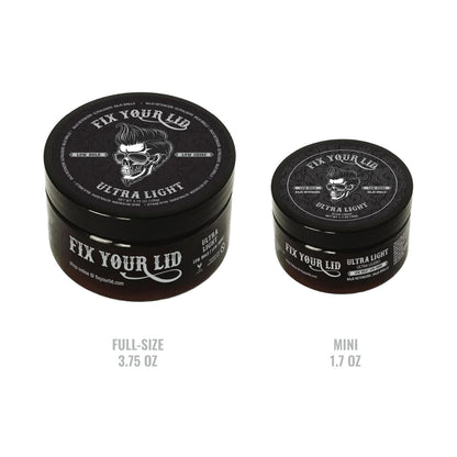Fix Your Lid Ultra Light Pomade for Men - Low Hold & Low Shine Styling - Water-Based, Easy to Wash Out - Full Size & Travel Size Bundle (3.75 oz + 1.7 oz) Avelisse