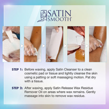 Satin Smooth Post Wax Oil & Pre-Wax Cleanser Duo - 32 fl oz Total - Wax Residue Remover & Skin Prep for Afterwax Care Avelisse