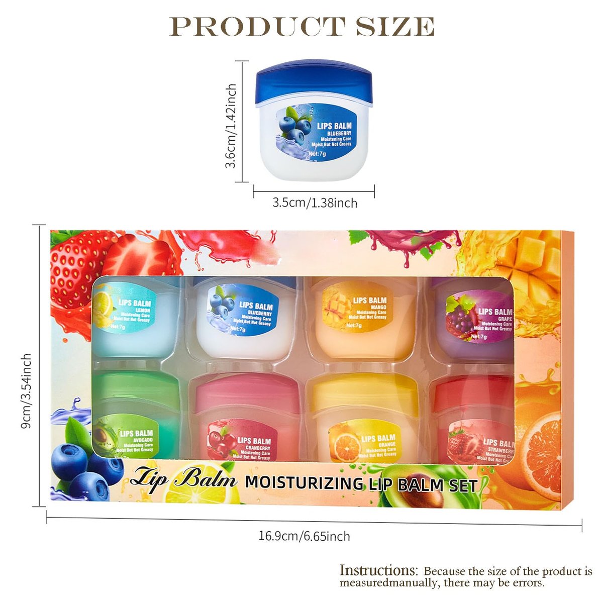 BERALLOYE 8-Piece Lip Balm Set - Moisturizing Lip Care Kit with 8 Fruit Flavored Lip Masks, 4-in-1 Lip Treatment for Dry Skin, Smooths Lip Lines, Hydrating Lipstick, Long-Lasting Natural Finish - görsel 3