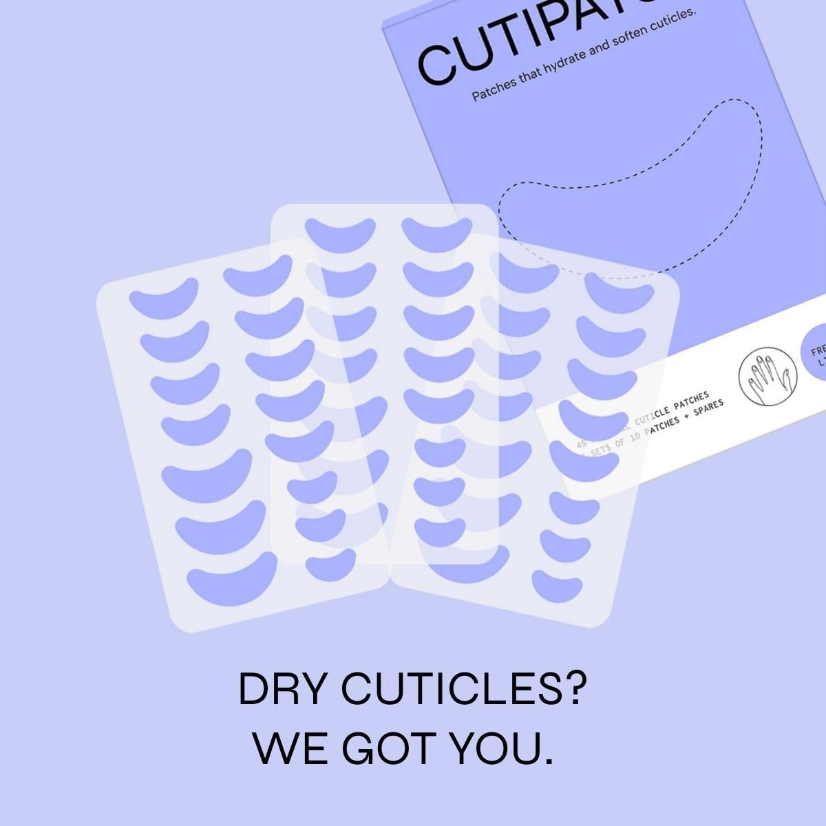 Cutipatch Cuticle Patches – Soften, Protect & Hydrate Dry Cuticles | 45 Count (3 Sets + Spares) Avelisse