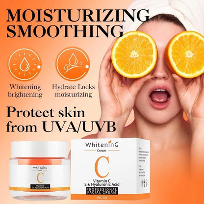 Vitamin C Face Cream - Anti-Aging Moisturizer with Hyaluronic Acid for Fine Lines, Wrinkles & Firming - Antioxidant Brightening Cream 1.7 fl oz