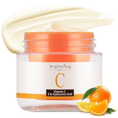 Vitamin C Face Cream - Anti-Aging Moisturizer with Hyaluronic Acid for Fine Lines, Wrinkles & Firming - Antioxidant Brightening Cream 1.7 fl oz