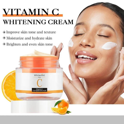 Vitamin C Face Cream - Anti-Aging Moisturizer with Hyaluronic Acid for Fine Lines, Wrinkles & Firming - Antioxidant Brightening Cream 1.7 fl oz