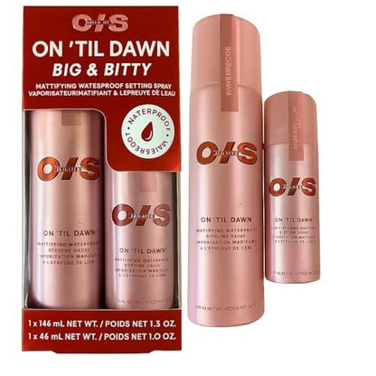 On ’Til Dawn Big & Bitty Mattifying Waterproof Setting Spray Duo – Full Size (3.4 fl. oz) + Travel Size (1.0 fl. oz) Avelisse