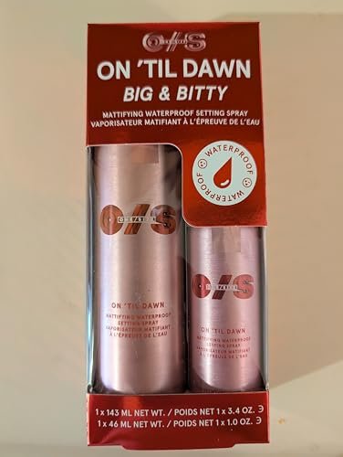 On ’Til Dawn Big & Bitty Mattifying Waterproof Setting Spray Duo – Full Size (3.4 fl. oz) + Travel Size (1.0 fl. oz) Avelisse