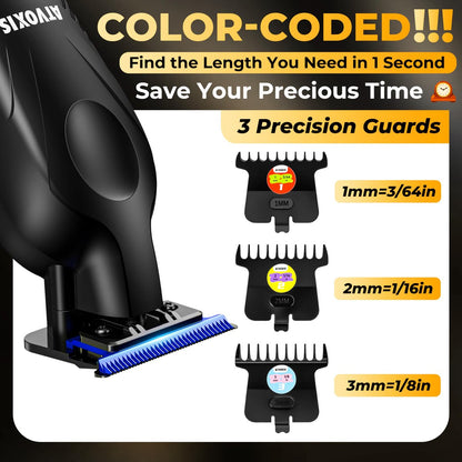 ATVOXIS Zero Gap 9,000 RPM Brushless Professional T Blade Trimmer for Men - Cordless Hair/Beard Clipper Edger Liner Outliner with LED Display, 300min Runtime, Fast Charging Stand & Travel Pouch Avelisse
