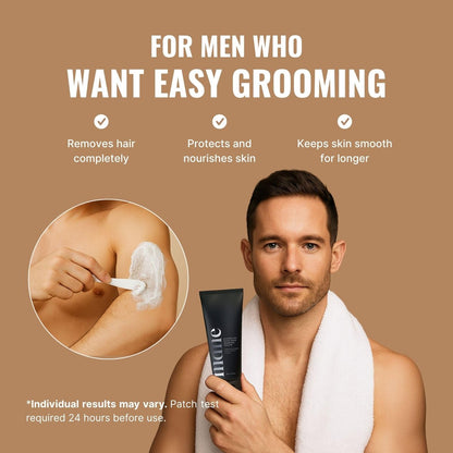 Superior Mane Razorless Hair Removal Cream for Men – Painless Body & Intimate Hair Removal, No Razor Burn – Rinse-Free Formula with Cooling Effect, Aloe Vera, Witch Hazel & Green Tea – 150ml Avelisse