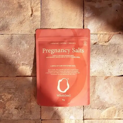 WholyMe Pregnancy Bath Salts - 1kg Epsom Salt for Mothers-to-Be, Eases Muscular Tension & Irritated Skin, Promotes Skin Elasticity, Prenatal Relaxation & Restful Sleep Avelisse