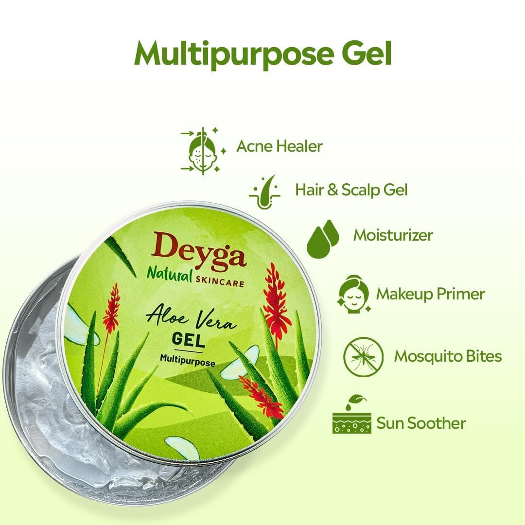 Deyga Aloe Vera Gel – 100% Natural Multipurpose Hydrating Gel for Skin & Hair, Soothes, Heals, Reduces Scars & Dandruff, 100 ml - görsel 10