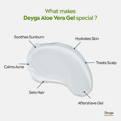 Deyga Aloe Vera Gel – 100% Natural Multipurpose Hydrating Gel for Skin & Hair, Soothes, Heals, Reduces Scars & Dandruff, 100 ml