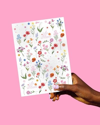 xo, Fetti Wildflower Garden Temporary Tattoos - 104 Pastel Floral Designs for Spring, Garden Party, Bridal Shower, Birthday Favors, Easter & Girly Fun - görsel 12