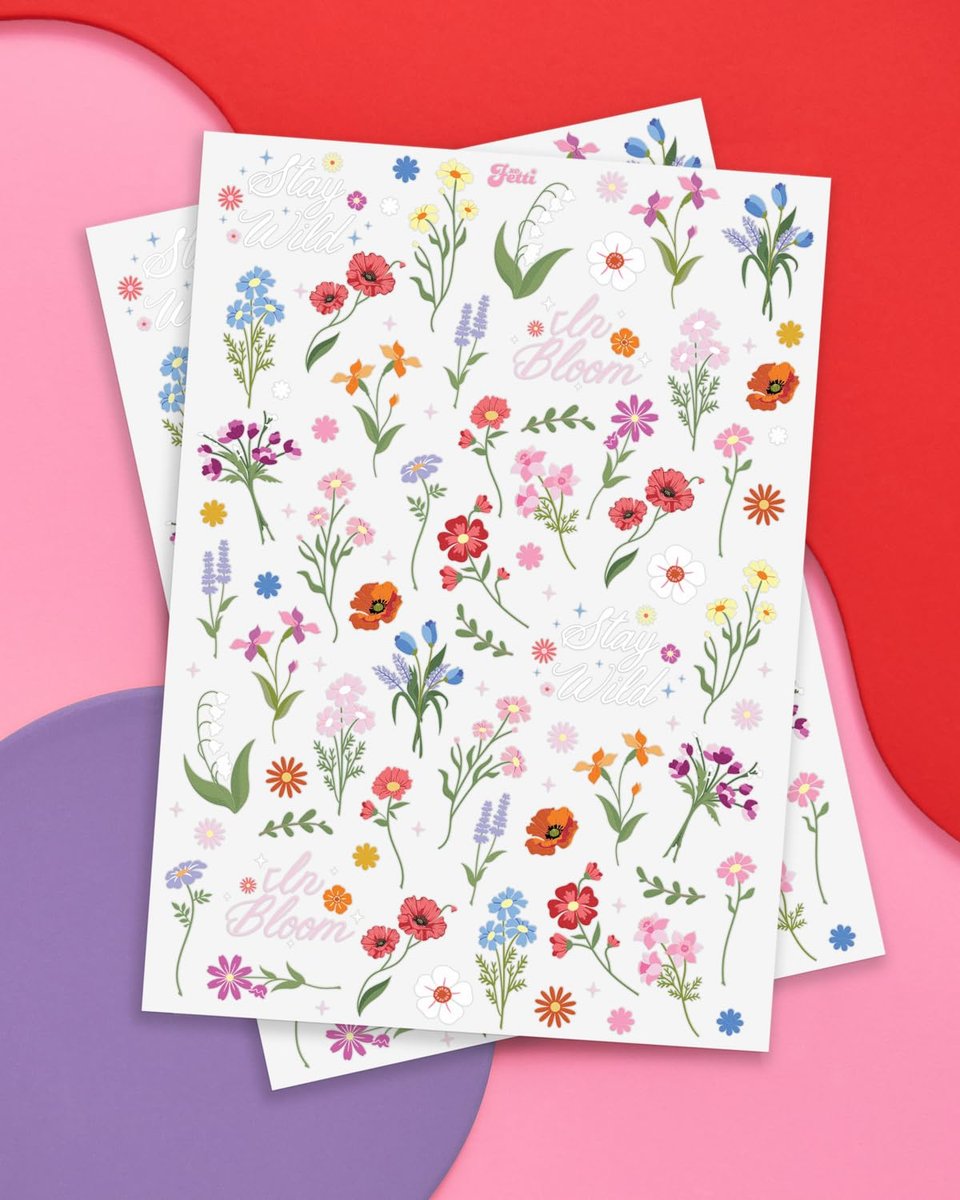 xo, Fetti Wildflower Garden Temporary Tattoos - 104 Pastel Floral Designs for Spring, Garden Party, Bridal Shower, Birthday Favors, Easter & Girly Fun - görsel 3