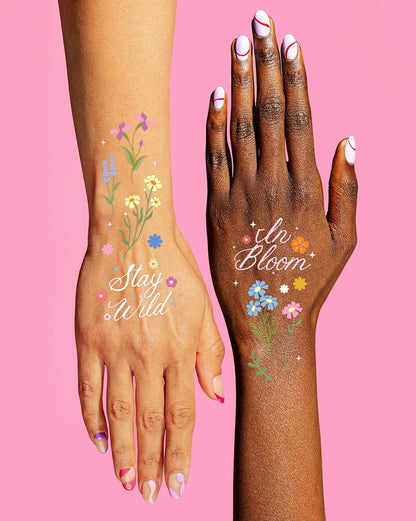 xo, Fetti Wildflower Garden Temporary Tattoos - 104 Pastel Floral Designs for Spring, Garden Party, Bridal Shower, Birthday Favors, Easter & Girly Fun