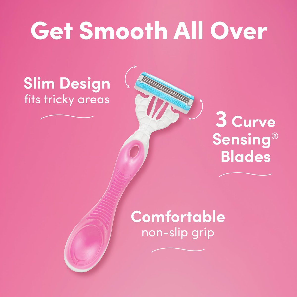 Schick Hydro Silk All-Over Smooth 3-Blade Disposable Razors for Women, 3ct | Travel-Friendly Ladies Razors - görsel 4